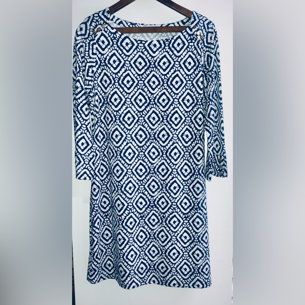 NWOT Escaparda Nautical Navy/White 3/4 Sleeve Day Dress